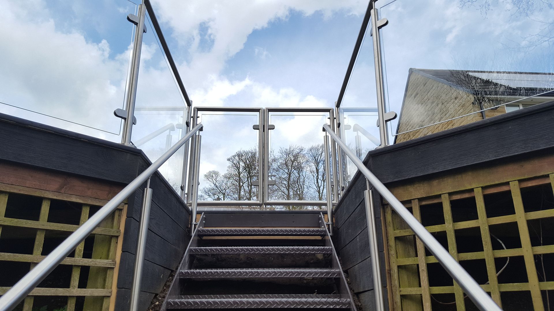 Glass balustrade gates